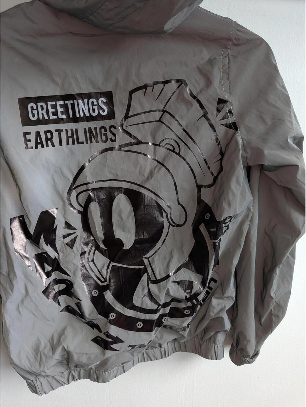 Members Only Jacket Boys 10/12 Gray Marvin The Martian Looney Tunes Windbreaker - Picture 5 of 6